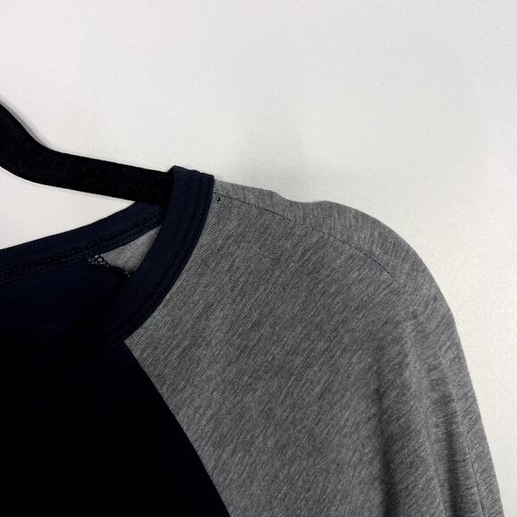 Lululemon Mens Small S Navy Blue Gray Bodhi Raglan Long Sleeve Shirt Top Cotton - Picture 4 of 6